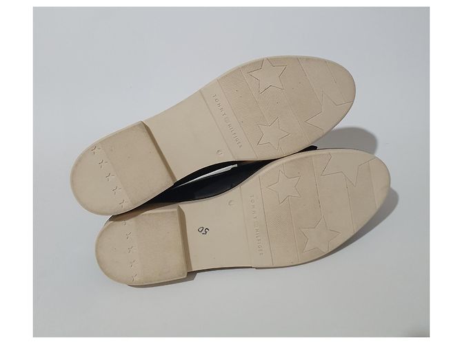 Tommy Hilfiger Leather Flats Black Size 41 - view 7