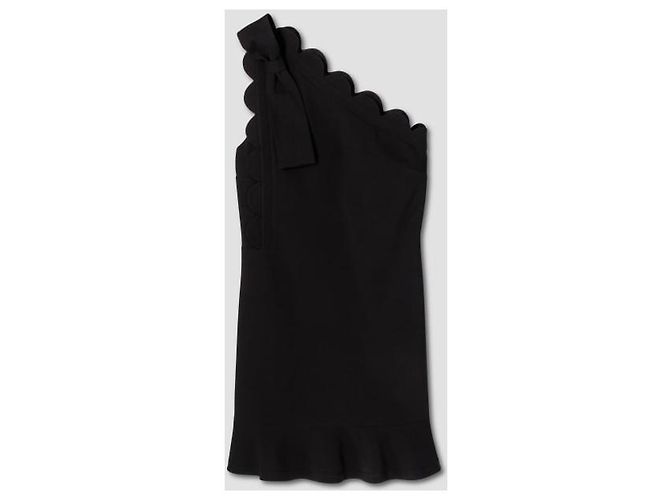 Victoria Beckham x Target Schwarzes One Shoulder Kleid mit Rüschen - Ansicht 3