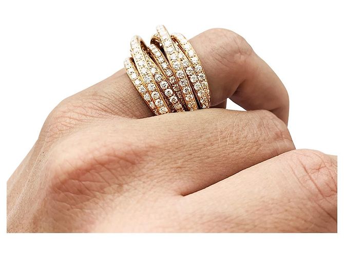 Anello "Allegra" in oro rosa e diamanti de Grisogono. - vista 3