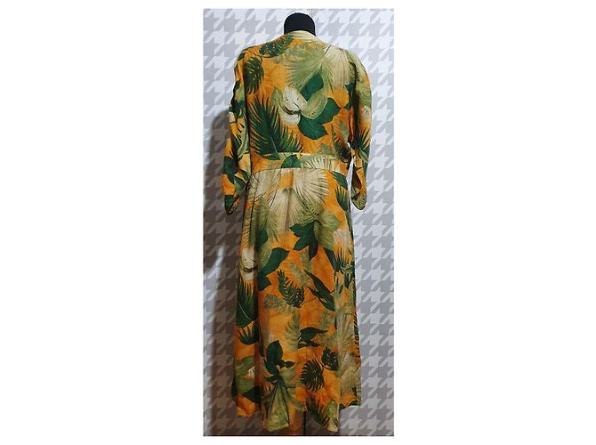 Vestido largo de lino Uterque Multicolor - vista 3