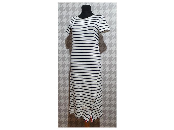 Vestido de algodón a rayas Thom Browne Multicolor - vista 2