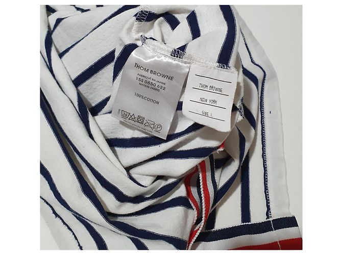 Vestido de algodón a rayas Thom Browne Multicolor - vista 8
