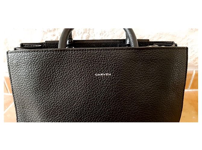 Borsa porta abiti Carven in pelle nera Nero - vista 11