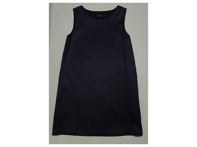 Vestido Theory de algodón azul marino - vista 3