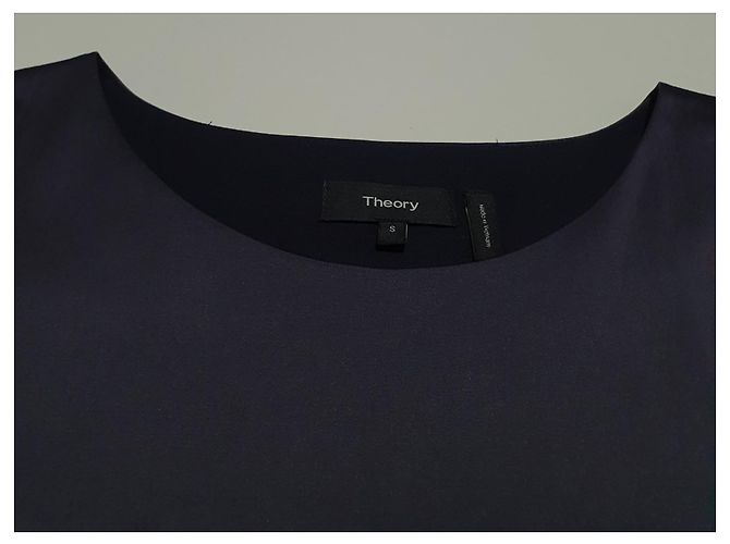 Vestido Theory de algodón azul marino - vista 4