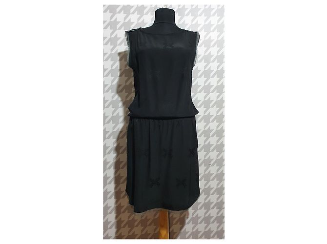 Abito Zadig & Voltaire Reina Jac in seta nera Nero - vista 3