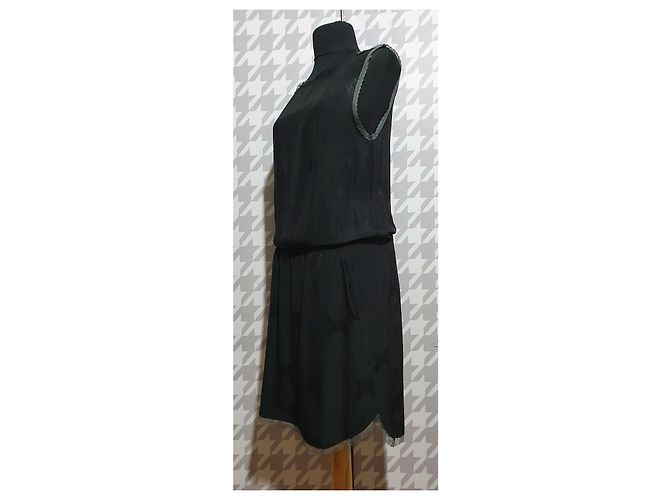 Abito Zadig & Voltaire Reina Jac in seta nera Nero - vista 4