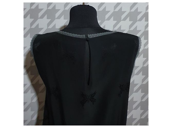 Abito Zadig & Voltaire Reina Jac in seta nera Nero - vista 7