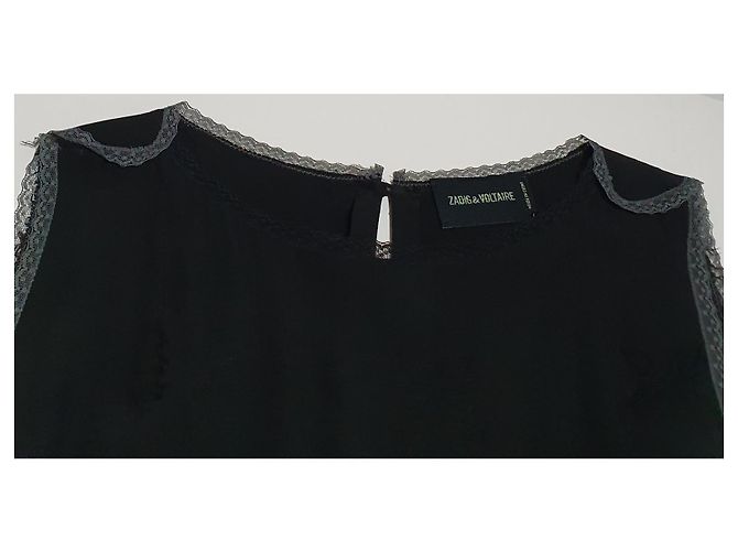 Abito Zadig & Voltaire Reina Jac in seta nera Nero - vista 8