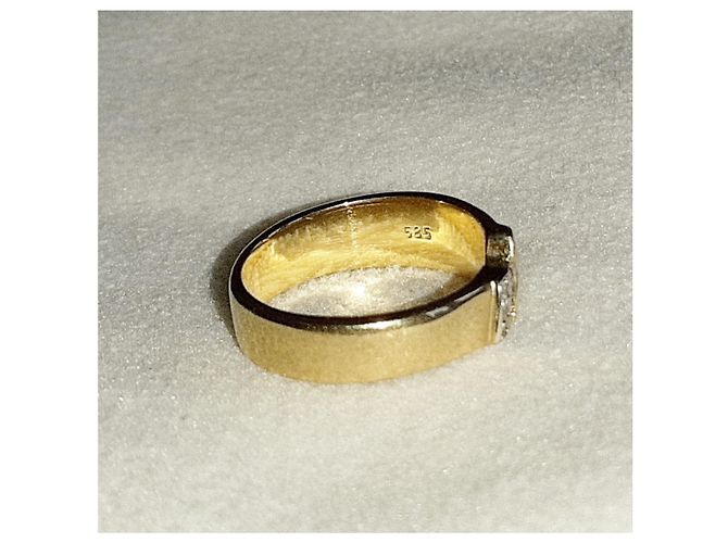 Autre Marque 585 Gelbgold Ring mit 3 Diamanten Golden - Ansicht 4
