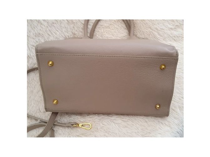 Autre Marque Borsa a mano Carla Ferreri in pelle beige - vista 10