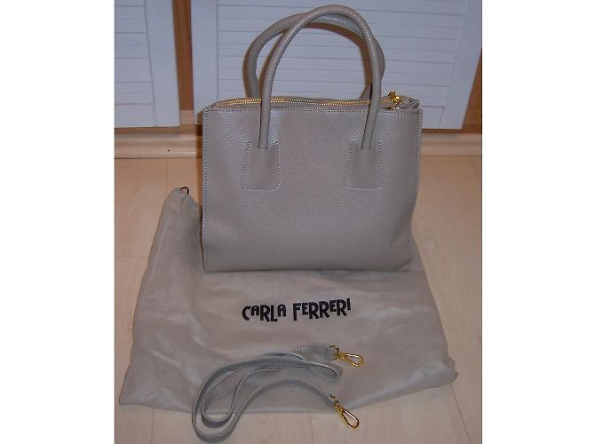 Autre Marque Borsa a mano Carla Ferreri in pelle beige - vista 2