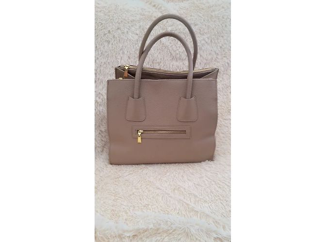 Autre Marque Borsa a mano Carla Ferreri in pelle beige - vista 5