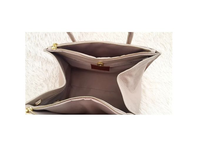 Autre Marque Borsa a mano Carla Ferreri in pelle beige - vista 9