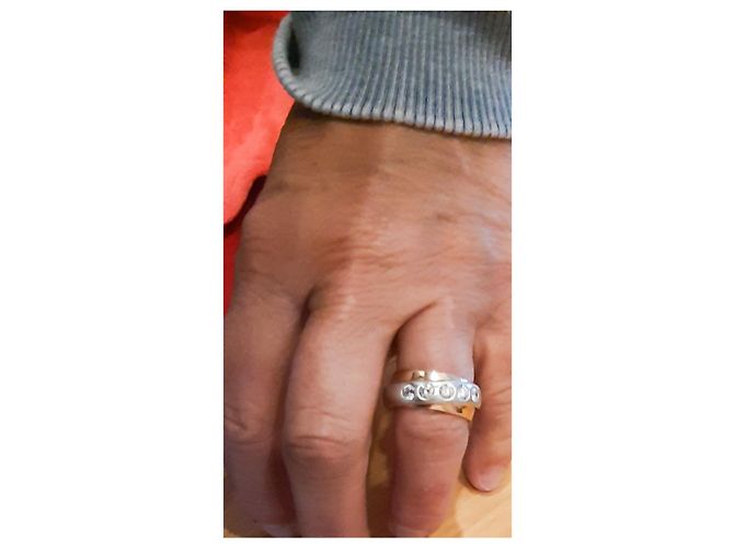 Autre Marque Dreifarbiger Diamantring in Roségold - Ansicht 10