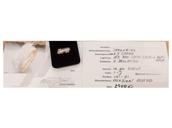 Autre Marque Dreifarbiger Diamantring in Roségold - Ansicht 13