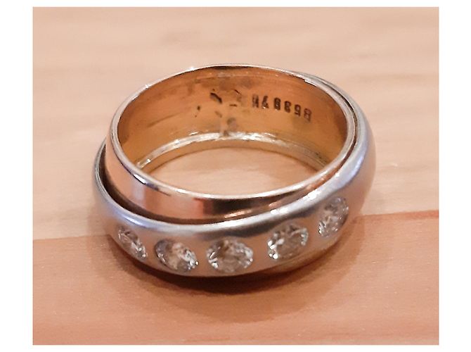 Autre Marque Dreifarbiger Diamantring in Roségold - Ansicht 2