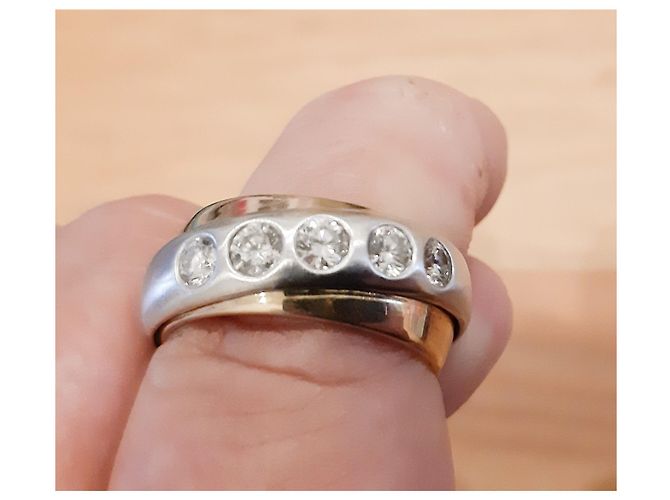 Autre Marque Dreifarbiger Diamantring in Roségold - Ansicht 7