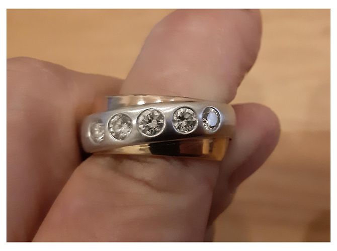 Autre Marque Dreifarbiger Diamantring in Roségold - Ansicht 8