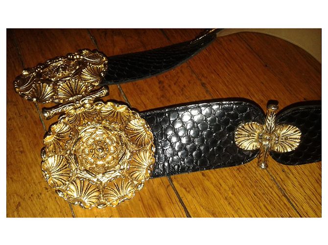 Autre Marque Victor Essenow Paris Python Leather Belt Black - view 3