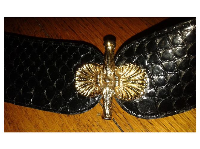 Autre Marque Victor Essenow Paris Python Leather Belt Black - view 8