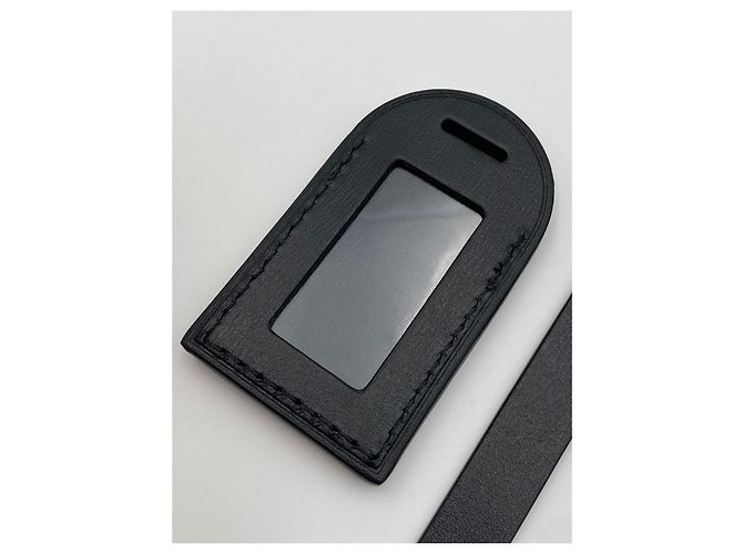 Louis Vuitton luggage tag pelle nera Nero D'oro - vista 7