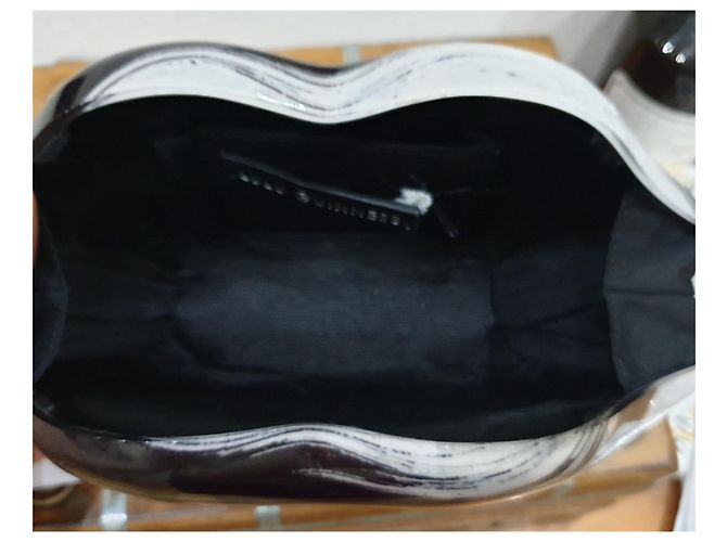 Lulu Guinness clutch bocca Nero Bianco - vista 6