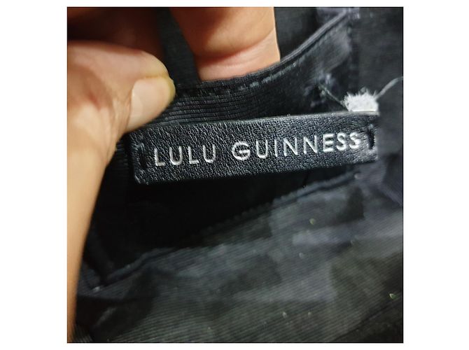 Lulu Guinness clutch bocca Nero Bianco - vista 8
