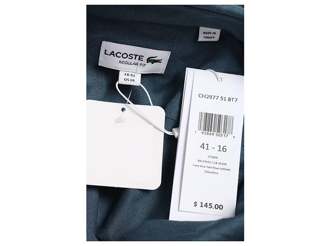Lacoste Hemd aus Baumwolle blau grau - Ansicht 3