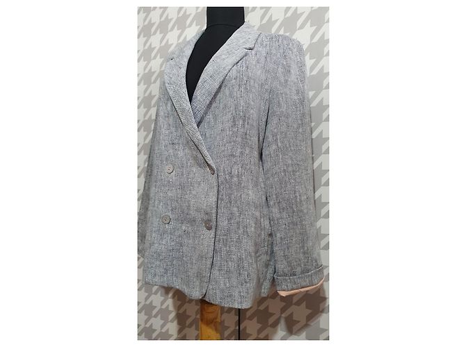 Blazer Armand Ventilo de lino azul gris - vista 2