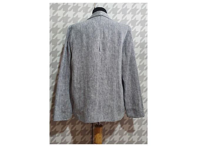 Blazer Armand Ventilo de lino azul gris - vista 3