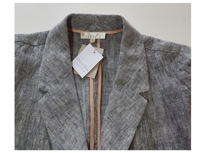 Blazer Armand Ventilo de lino azul gris - vista 4