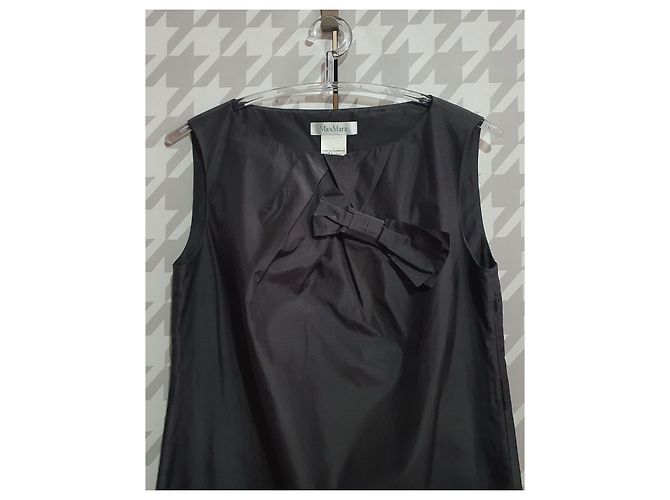 Max Mara Kleid schwarz aus Seide und Baumwolle - Ansicht 2
