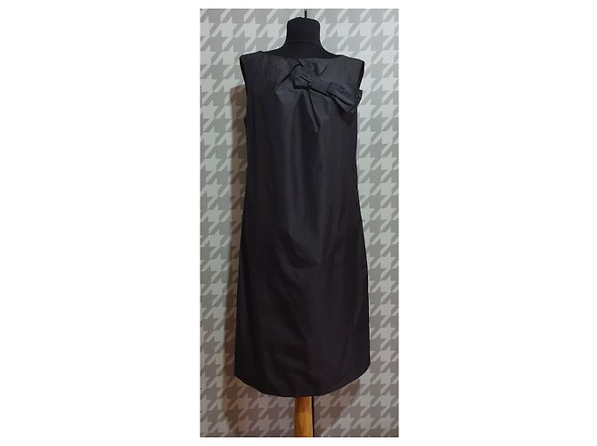 Max Mara Kleid schwarz aus Seide und Baumwolle - Ansicht 4