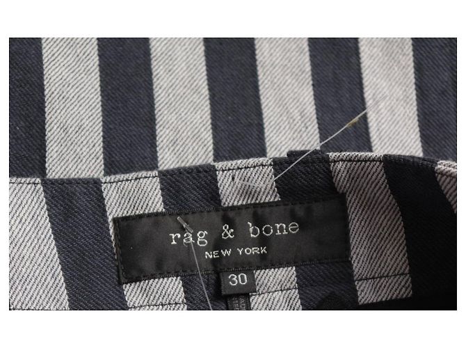 Shorts de algodão listrados Rag & Bone Azul Cinza - vista 3