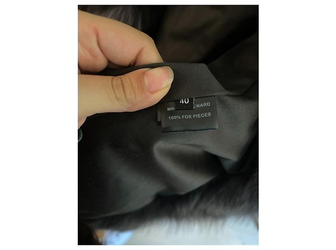 Enes Fox Fur Jacket Black Grey Navy Blue M - view 2