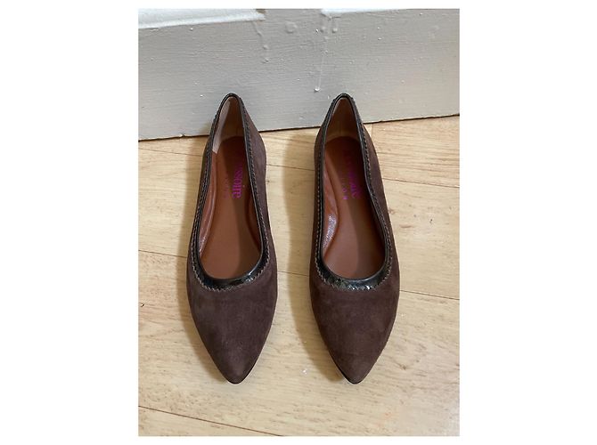 Autre Marque Ballerine Accessoire Diffusion in scamosciato marrone - vista 2