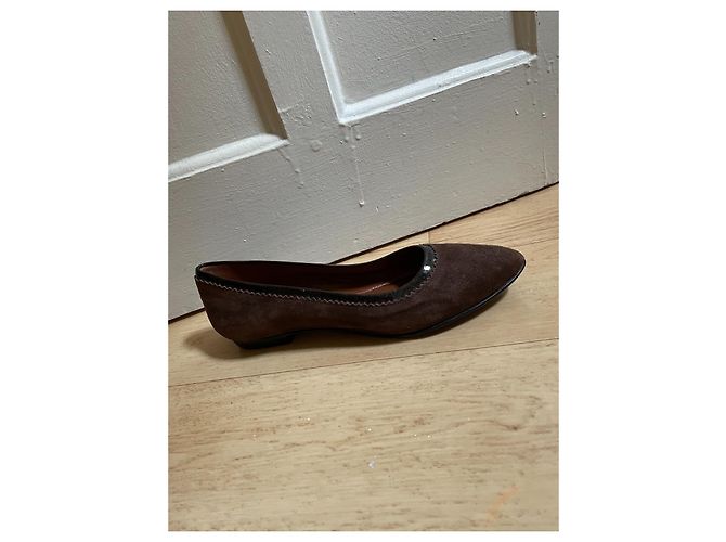 Autre Marque Ballerine Accessoire Diffusion in scamosciato marrone - vista 6