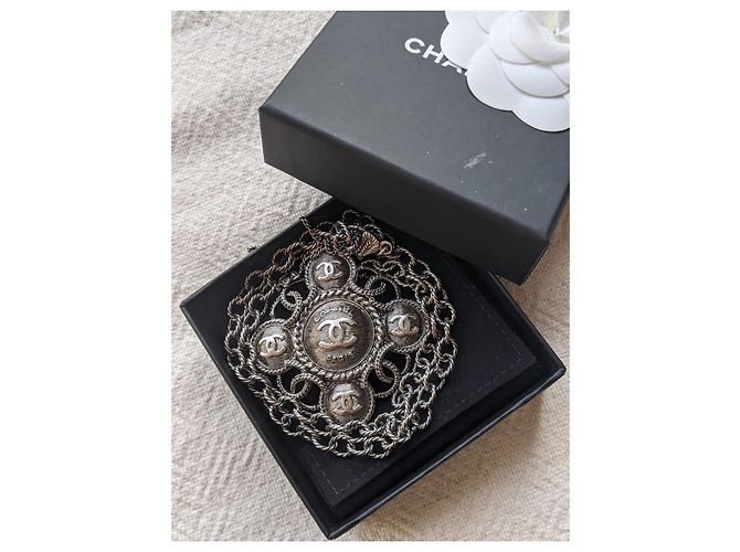 Collana Chanel Gripoix CC Rutenio B18 UN Nero - vista 5