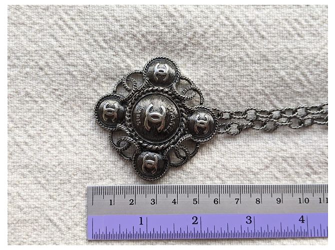 Collana Chanel Gripoix CC Rutenio B18 UN Nero - vista 6