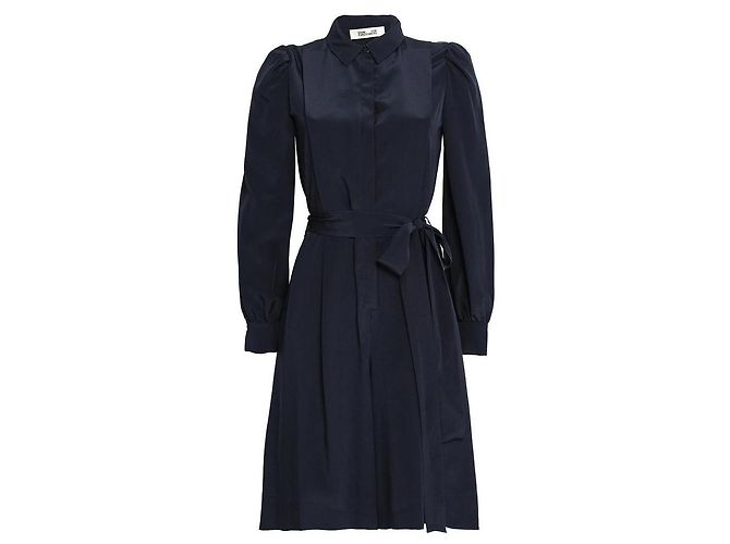 Traje Bermuda Diane Von Furstenberg Seda Azul Marino - vista 4