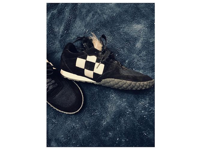 Sneakers Stéphane Kelian in Nabuk Nero a Scacchi con Piume - vista 5