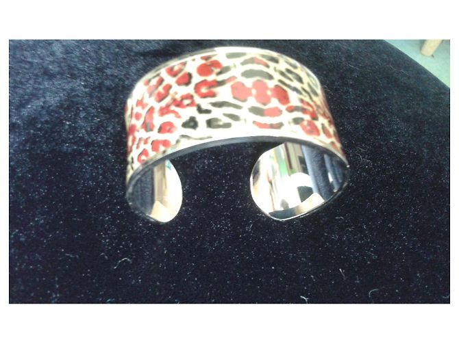 Bracciale Christian Lacroix in Acciaio con Smalto Leopardato Multicolore - vista 2