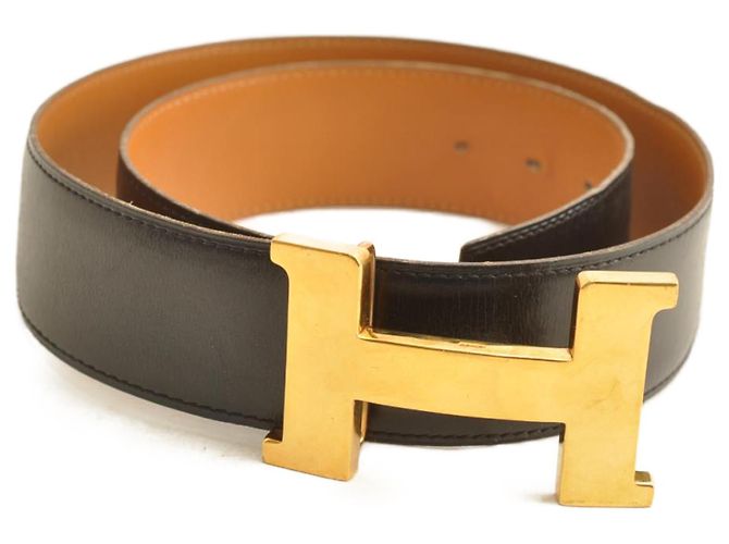 Constance Hermès HERMES Cinturón Constanza de Cuero 31.1 ""Hebilla H Negro Auth ar1771 - vista 10