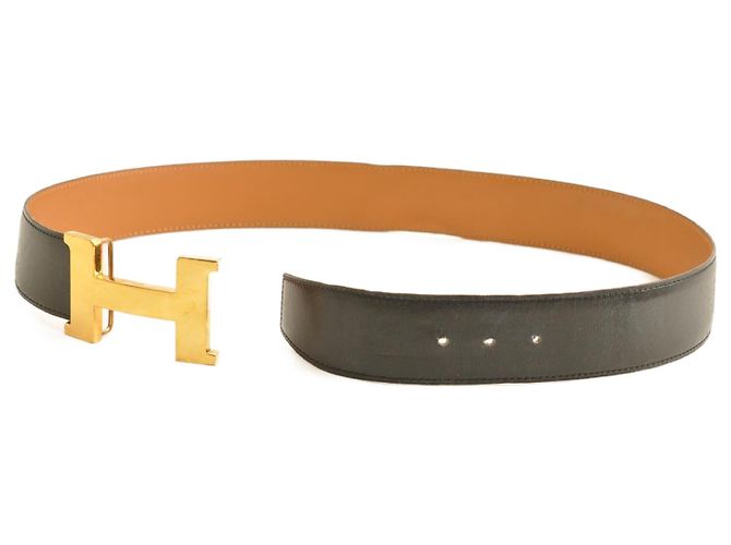 Constance Hermès HERMES Cinturón Constanza de Cuero 31.1 ""Hebilla H Negro Auth ar1771 - vista 11