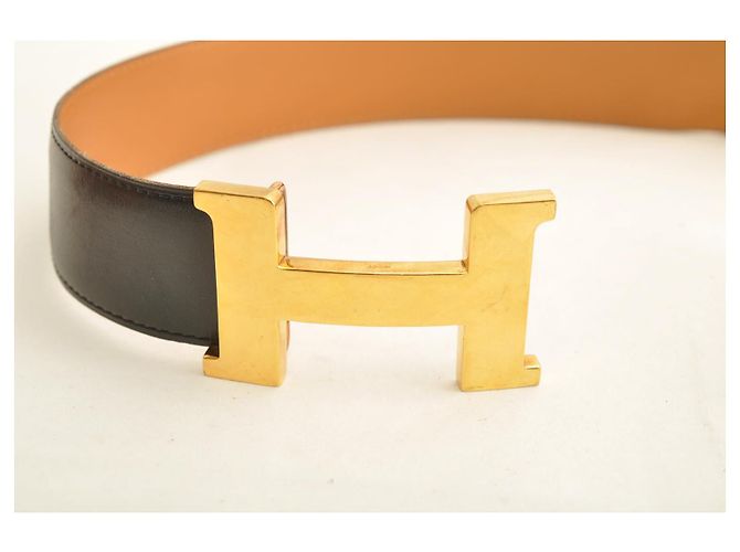 Constance Hermès HERMES Cinturón Constanza de Cuero 31.1 ""Hebilla H Negro Auth ar1771 - vista 13