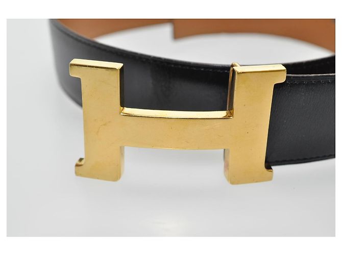 Constance Hermès HERMES Cinturón Constanza de Cuero 31.1 ""Hebilla H Negro Auth ar1771 - vista 4