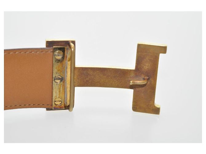 Constance Hermès HERMES Cinturón Constanza de Cuero 31.1 ""Hebilla H Negro Auth ar1771 - vista 5