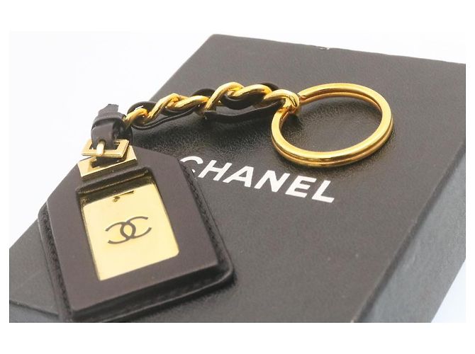 CHANEL Portachiavi Charm Tono Oro Nero CC Auth ar4202 - vista 7