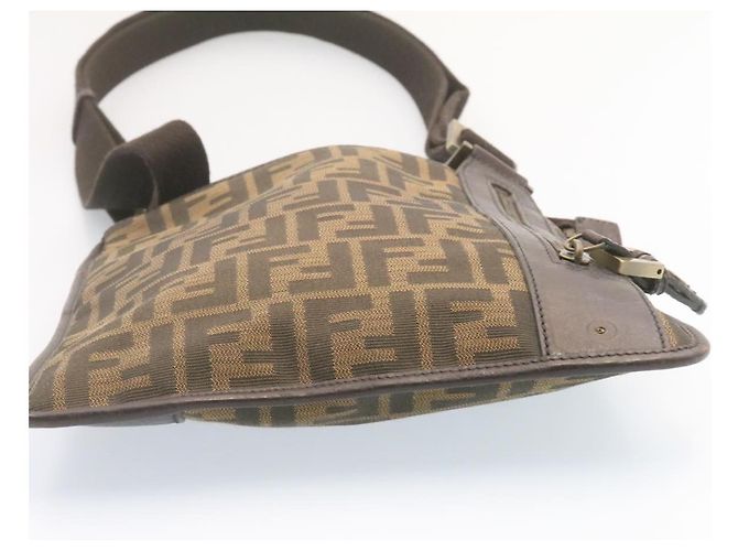 FENDI Borsa a tracolla Zucca Canvas Marrone Nero Autentico 22565 - vista 8